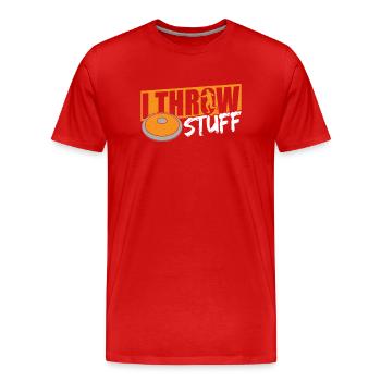 Diskuswerfen Diskuswerfer Geschenk - Männer Premium Bio T-Shirt - Rot - Vorne - Damien (186cm)