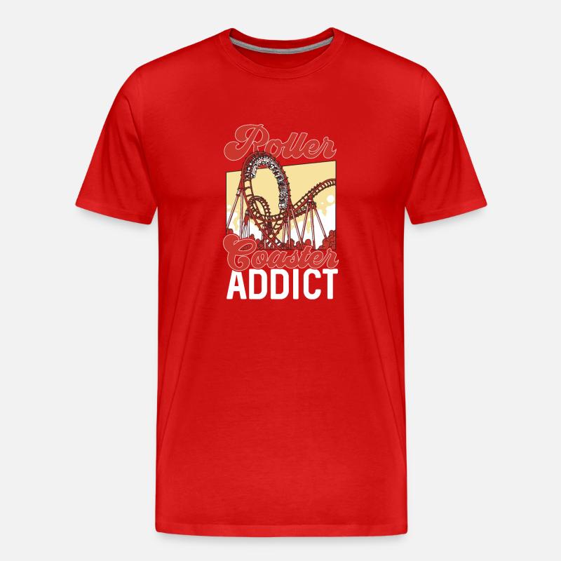 Achterbahn Rollercoaster Freizeitpark - Männer Premium Bio T-Shirt - Rot