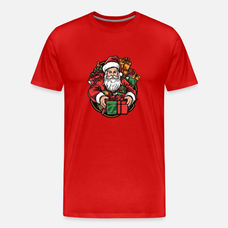 Weihnachtsmann Geschenke - Männer Premium Bio T-Shirt - Rot