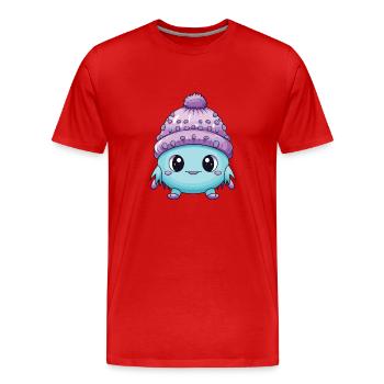 Bande dessinée sur le virus de l’hiver froid - T-shirt bio Premium Homme - rouge - Devant - Damien (186cm)