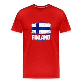 Finlande - T-shirt bio Premium Homme - rouge - Devant - Damien (186cm)