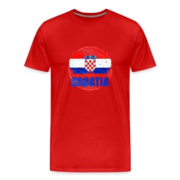 Croatia - Men's Premium Organic T-Shirt - red - Front - Damien (186cm)