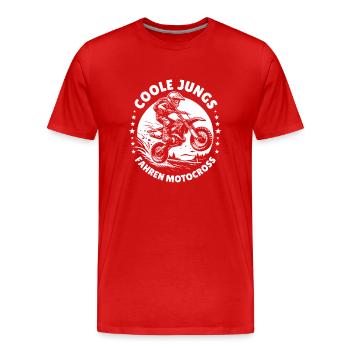 Motocross Kinder Dirtbike Geschenk Cross - Männer Premium Bio T-Shirt - Rot - Vorne - Damien (186cm)