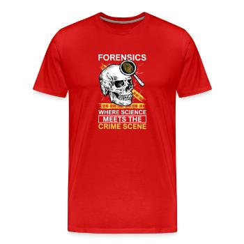 Pathologiste, Expert médico-légal, Analyste de scène de crime - T-shirt bio Premium Homme - rouge - Devant - Damien (186cm)
