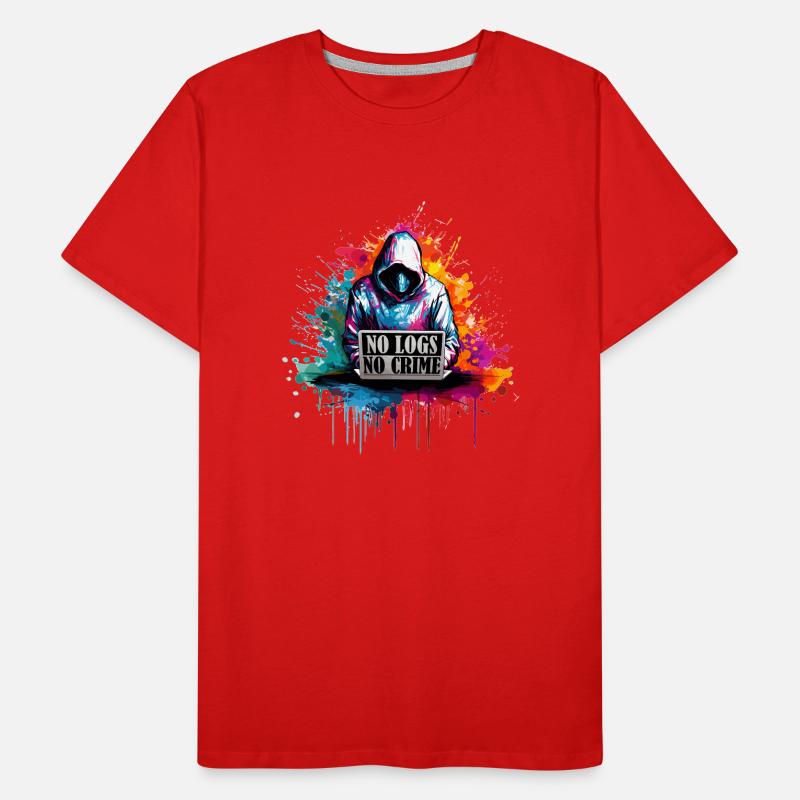 Ethical Hacker's Code: No Logs, No Crime Visual Men's Premium Organic T-Shirt