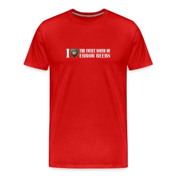 J'aime le son des bips d'erreur La symphonie des - T-shirt bio Premium Homme - rouge - Devant - Damien (186cm)