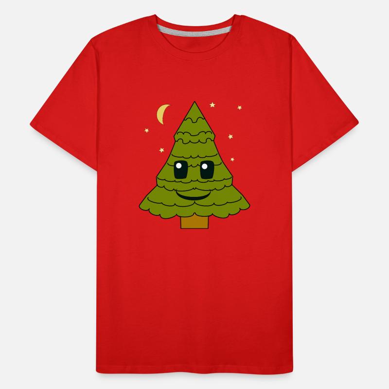 fir tree, fir tree, starry sky, moon, night, forest Men's Premium Organic T-Shirt