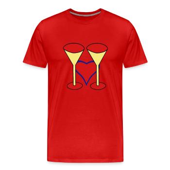 Gläser Erfolg Erfolgreich Gewinner Alkohol Sekt - Männer Premium Bio T-Shirt - Rot - Vorne - Damien (186cm)
