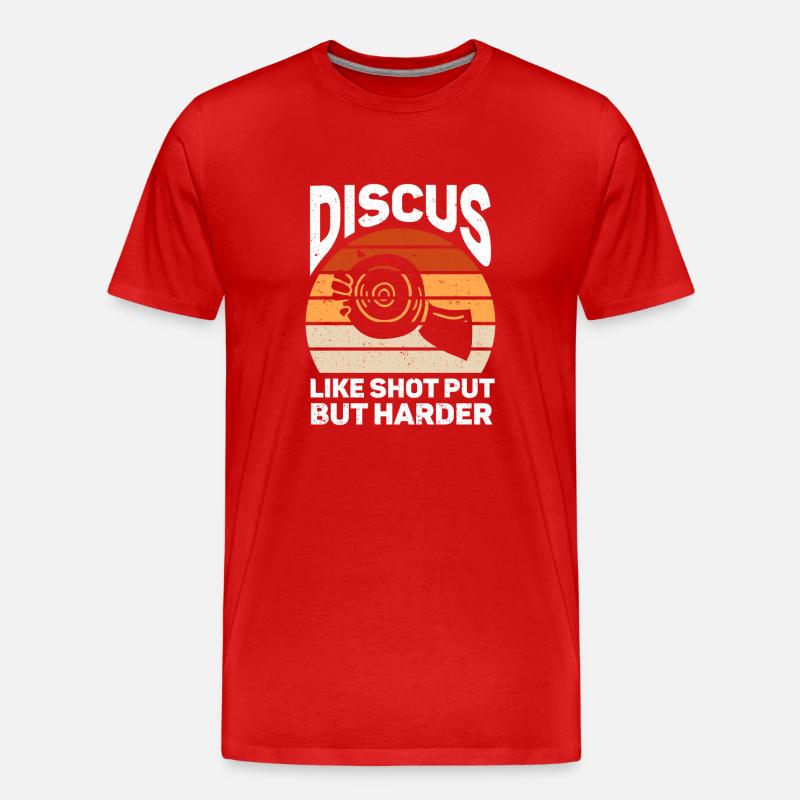 Diskuswerfer Leichtathletik Scheibenwurf - Männer Premium Bio T-Shirt - Rot