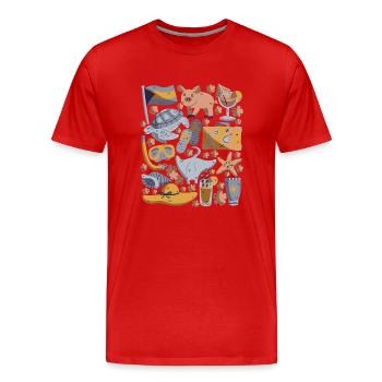 Bahamas - T-shirt bio Premium Homme - rouge - Devant - Damien (186cm)