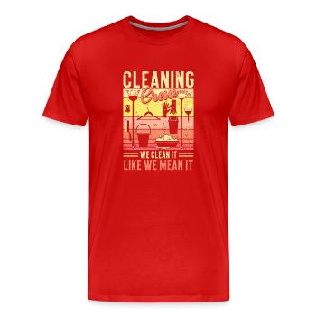 Équipe de nettoyage - T-shirt bio Premium Homme - rouge - Devant - Damien (186cm)