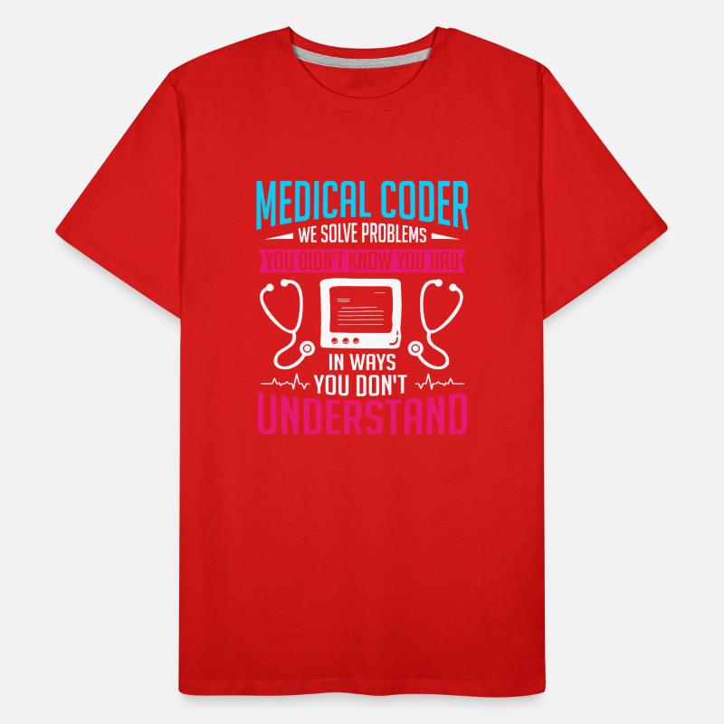 Spécialiste du codage de codeur médical T-shirt bio Premium Homme