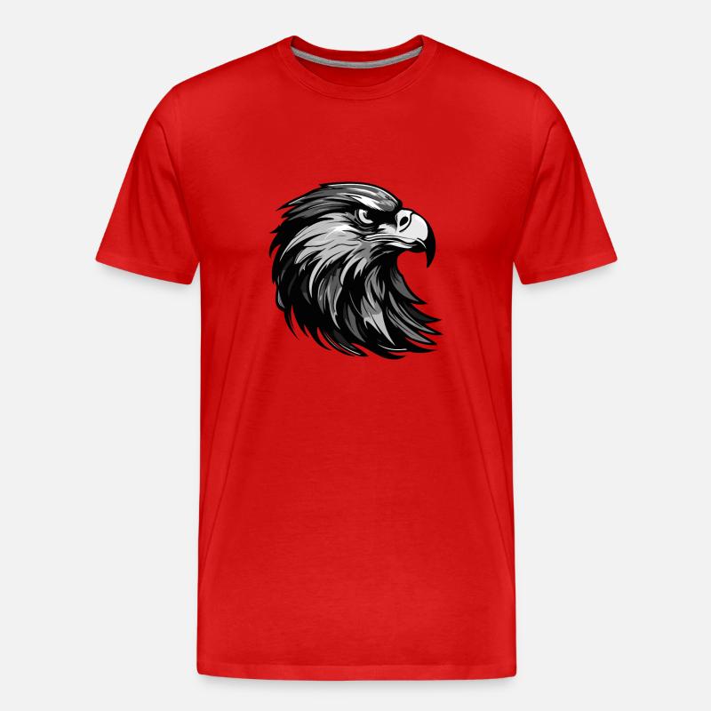 Adler Kopf Porträt Tier - Männer Premium Bio T-Shirt - Rot