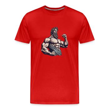 Muscles Workout Gym Bodybuilder - T-shirt bio Premium Homme - rouge - Devant - Damien (186cm)
