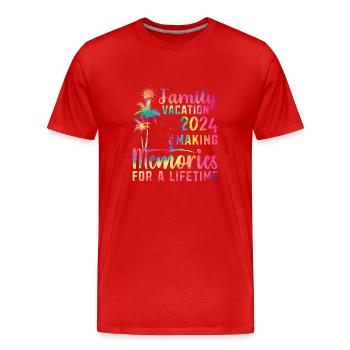 Familienurlaub Erinnerungen Schaffen - Männer Premium Bio T-Shirt - Rot - Vorne - Damien (186cm)