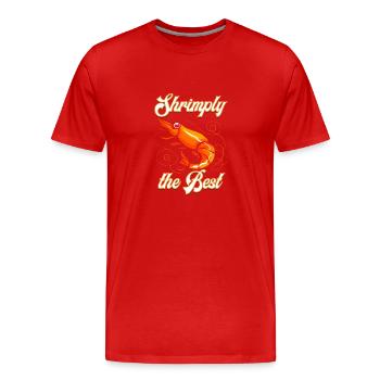 Drôle de crevettes de nourriture crevettes conception de crevettes pour - T-shirt bio Premium Homme - rouge - Devant - Damien (186cm)