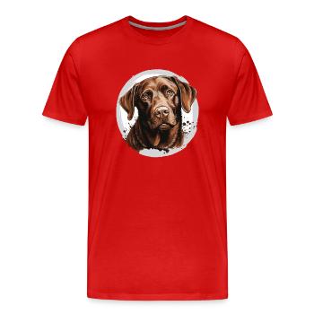 Labrador - Men's Premium Organic T-Shirt - red - Front - Damien (186cm)