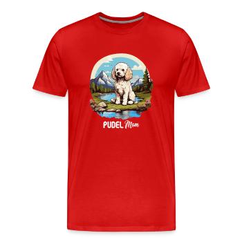 Caniche - T-shirt bio Premium Homme - rouge - Devant - Damien (186cm)