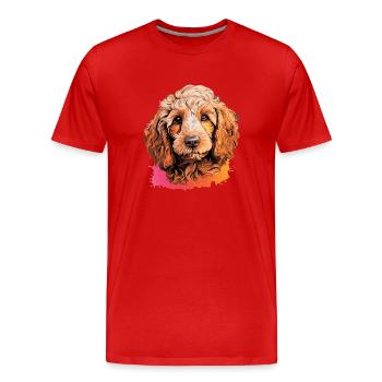 Caniche - T-shirt bio Premium Homme - rouge - Devant - Damien (186cm)