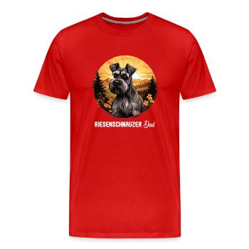 Schnauzer géant - T-shirt bio Premium Homme - rouge - Devant - Damien (186cm)
