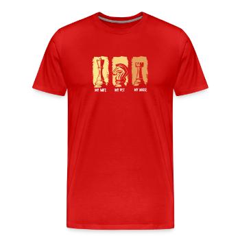 My Wife Pet And House - Men's Premium Organic T-Shirt - red - Front - Damien (186cm)