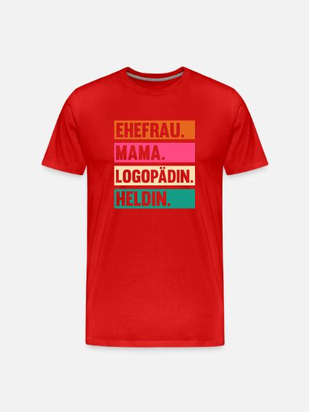 Mama Mutter Logopädie Logopädin - Männer Premium Bio T-Shirt - Rot