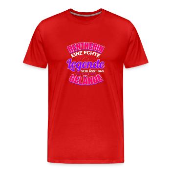 Rentnerin Geschenk für Legende Rente Ruhestand - Männer Premium Bio T-Shirt - Rot - Vorne - Damien (186cm)