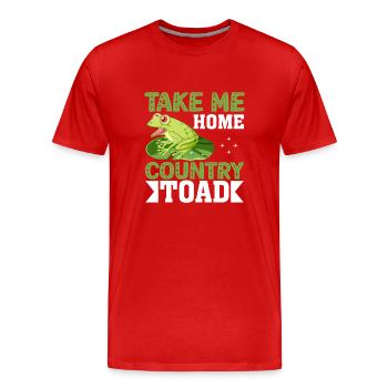 Ramenez-moi le crapaud du pays d’origine - T-shirt bio Premium Homme - rouge - Devant - Damien (186cm)