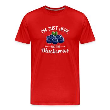 Blueberry, Fruit, Blueberry - Men's Premium Organic T-Shirt - red - Front - Damien (186cm)