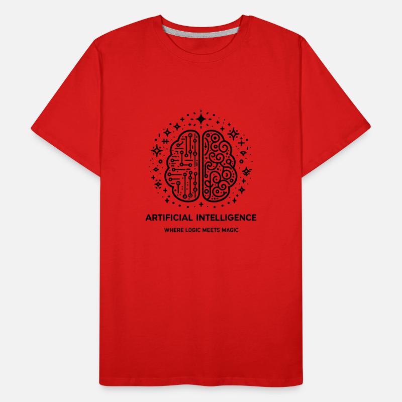 Artificial Intelligence Where Logic Meets Magic Men's Premium Organic T-Shirt