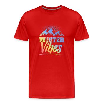 Ambiance hivernale - T-shirt bio Premium Homme - rouge - Devant - Damien (186cm)