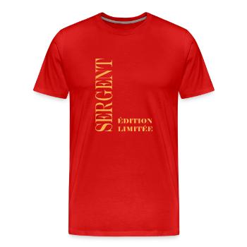 sergent - T-shirt bio Premium Homme - rouge - Devant - Damien (186cm)