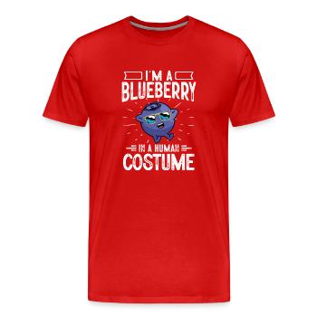 Blueberry, Fruit, Blueberry - Men's Premium Organic T-Shirt - red - Front - Damien (186cm)