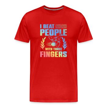 Dicton amusant de bowling - T-shirt bio Premium Homme - rouge - Devant - Damien (186cm)