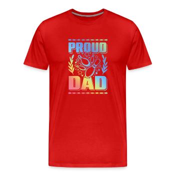 Bowling Papa - Männer Premium Bio T-Shirt - Rot - Vorne - Damien (186cm)