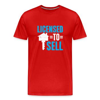 Cadeau d’agent immobilier pour agent immobilier - T-shirt bio Premium Homme - rouge - Devant - Damien (186cm)