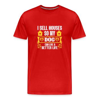 Cadeau d’agent immobilier pour agent immobilier - T-shirt bio Premium Homme - rouge - Devant - Damien (186cm)