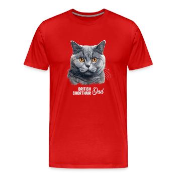 British Shorthair - Men's Premium Organic T-Shirt - red - Front - Damien (186cm)