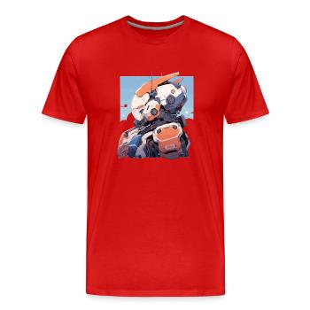 Roboter - Männer Premium Bio T-Shirt - Rot - Vorne - Damien (186cm)