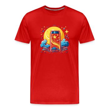 Die coolste Dose mit Sternen und Wolken - Männer Premium Bio T-Shirt - Rot - Vorne - Damien (186cm)