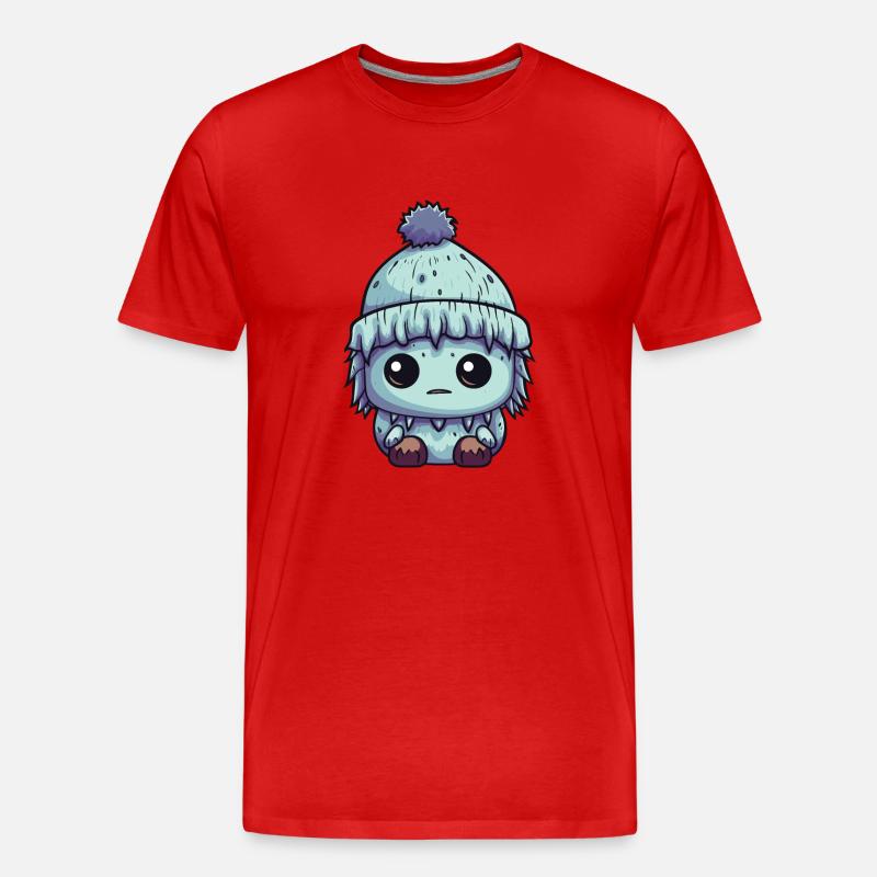 Winter Eskimo Comic Niedlich - Männer Premium Bio T-Shirt - Rot