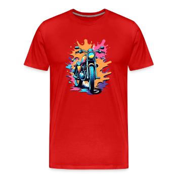Vintage Motorrad Retro Stil - Graffiti - Männer Premium Bio T-Shirt - Rot - Vorne - Damien (186cm)
