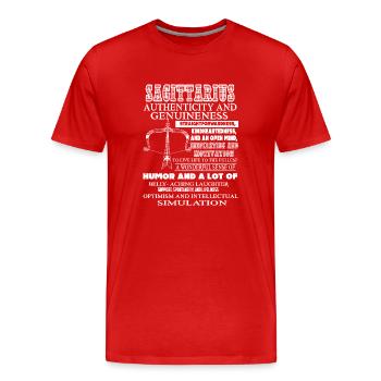 Sagittarius Things About Sagittarius Horoscope - Men's Premium Organic T-Shirt - red - Front - Damien (186cm)