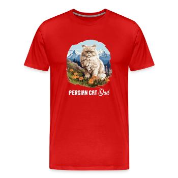 Chat persan Perser Katze - T-shirt bio Premium Homme - rouge - Devant - Damien (186cm)