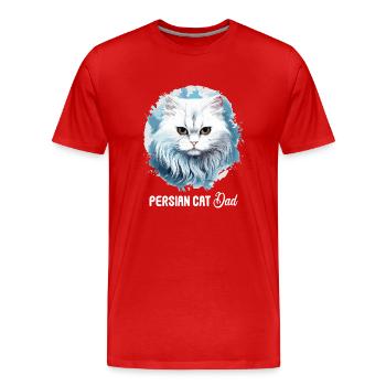 Chat persan Perser Katze - T-shirt bio Premium Homme - rouge - Devant - Damien (186cm)