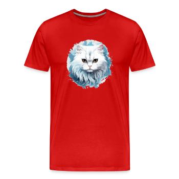 Chat persan Perser Katze - T-shirt bio Premium Homme - rouge - Devant - Damien (186cm)