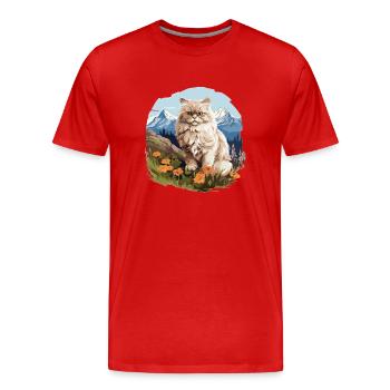 Chat persan Perser Katze - T-shirt bio Premium Homme - rouge - Devant - Damien (186cm)