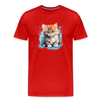 Chat persan Perser Katze - T-shirt bio Premium Homme - rouge - Devant - Damien (186cm)