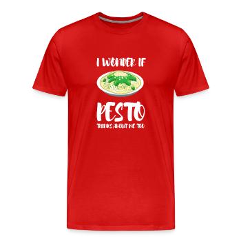 Italian Cuisine - Basil Pesto Is The Besto - Männer Premium Bio T-Shirt - Rot - Vorne - Damien (186cm)