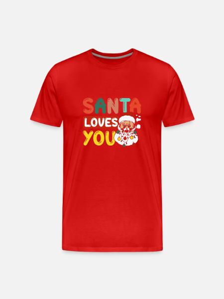 Le père Noël groovy t’aime - T-shirt bio Premium Homme - rouge